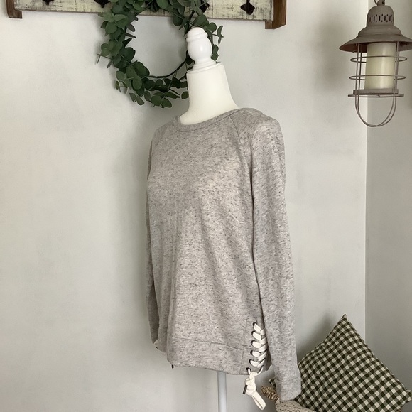 A.B.S. Pullover Crew Neck Sweater Side Lace Ties - Picture 5 of 7